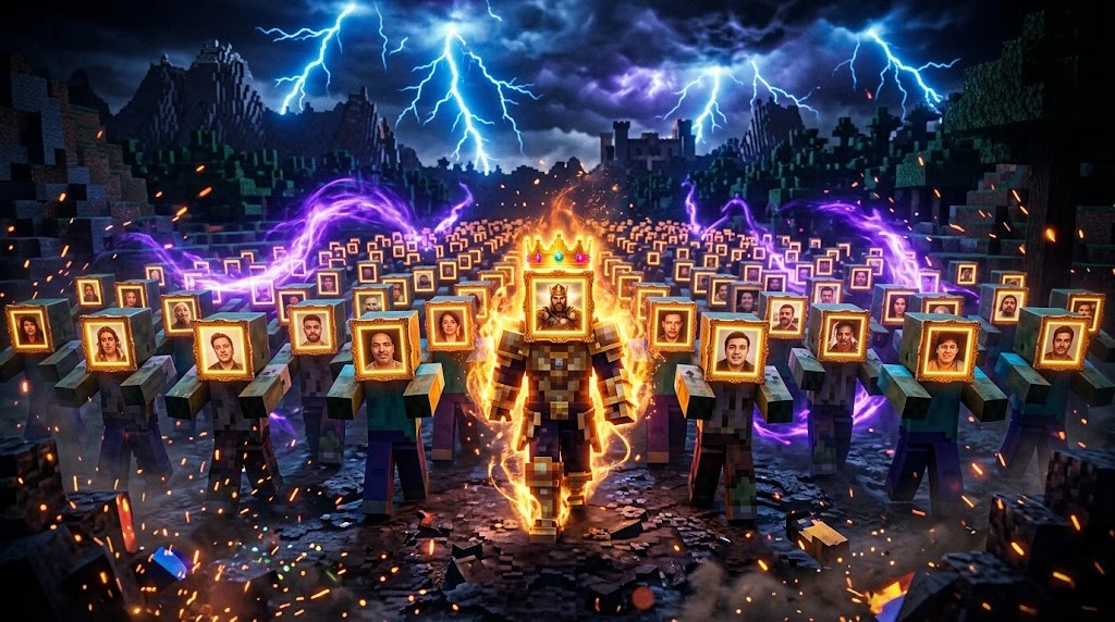 Caras de Donadores — mobs de Minecraft con la cara de espectadores reales